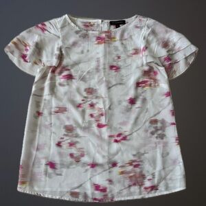 Banana Republic White and Pink Blouse